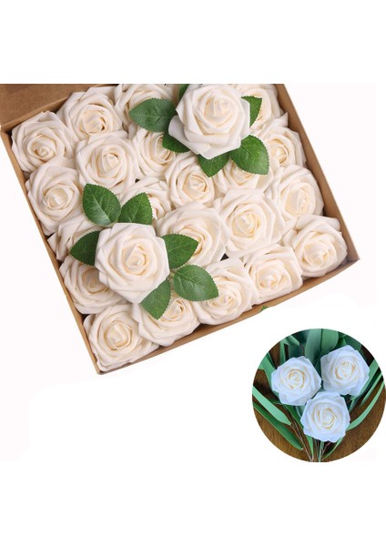 Roqueen 25'li Yapay Çiçek Paketi Güller Dekoratif Çiçekler Sahte Güller Köpük (Yurt Dışından) modelleri