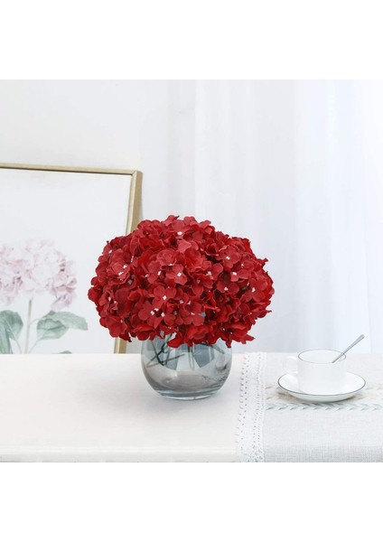 12 Adet Saplı Yapay Ortanca (Koyu Kırmızı) (Yurt Dışından) fırsatları