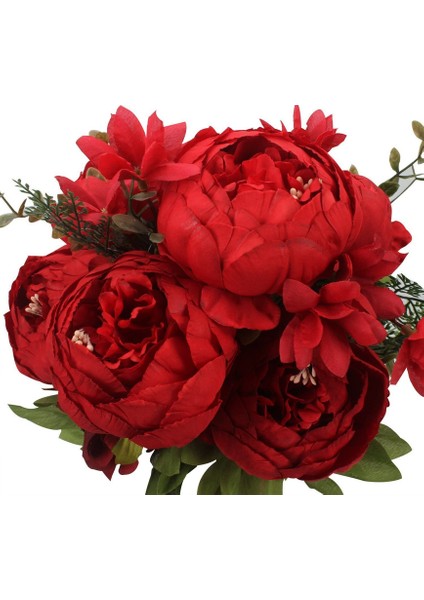 1 Adet Yapay Şakayık Buketi (Büyük Kırmızı) (Yurt Dışından)