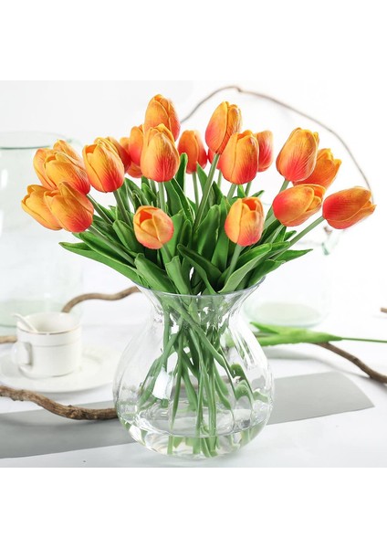 20 Adet Lateks Yapay Lale Çiçeği, Turuncu (Yurt Dışından) indirimleri