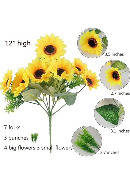 Esinti Yapay Ayçiçeği Buketi Ipek Ayçiçeği Yapay Sarı Çiçek Ev (Yurt Dışından) fırsatları