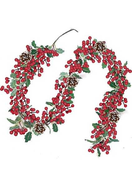 Foot Noel Çelengi Kırmızı Meyvelerle, Dekorasyon Kırmızı Meyvelerle, Yapraklarla, (Yurt Dışından)