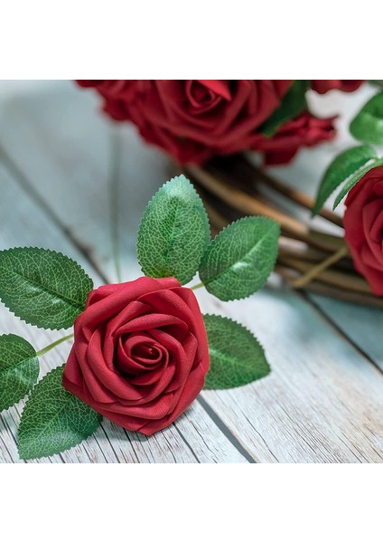 50 Adet Yapay Gül Çiçeği (Koyu Kırmızı) (Yurt Dışından) fiyatları