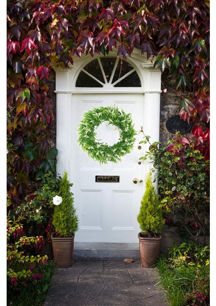 Plastik Yeşil Yaprak Çelenk - 16" Yapay Lavanta Çelenk (Yurt Dışından) modelleri