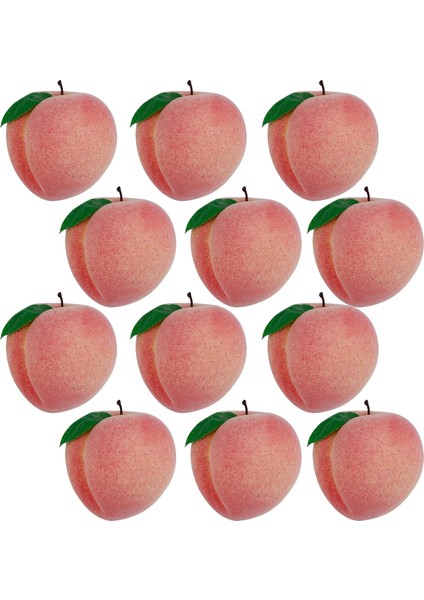 12 Adet Yapay Şeftali Simülasyon Meyve Ev Mutfak Yemek Masası Dolabı (Yurt Dışından)