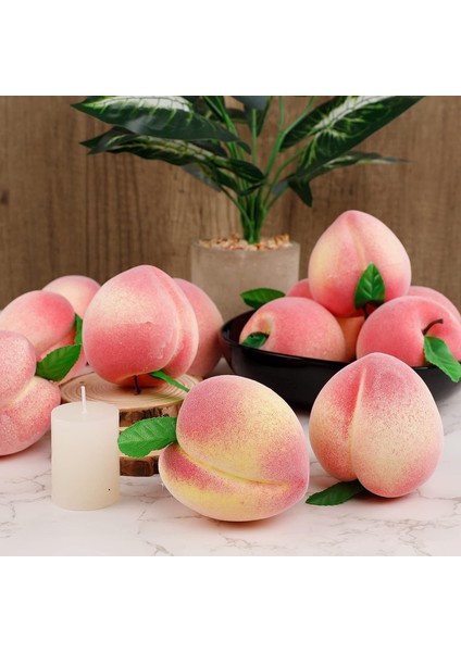 12 Adet Yapay Şeftali Simülasyon Meyve Ev Mutfak Yemek Masası Dolabı (Yurt Dışından) fırsatları