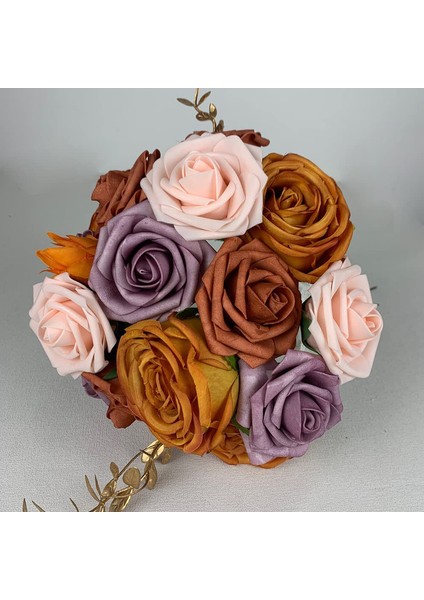 Yapay Çiçekler Sahte Düğün Çiçekleri Kombinasyonu (Turuncu) (Yurt Dışından) indirimleri