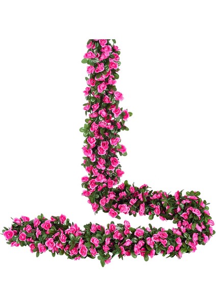 4 Adet Yapay Gül Çelengi, 220 cm Sahte Gül Asma Çiçek Çelengi (Yurt Dışından)
