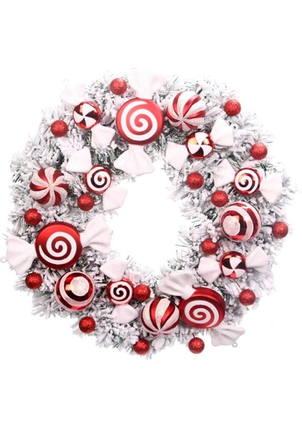 Noel Çelengi, Advent Çelengi, Kapı Çelengi, Kırmızı Toplarla Asmak Için Duvar Çelengi W (Yurt Dışından)