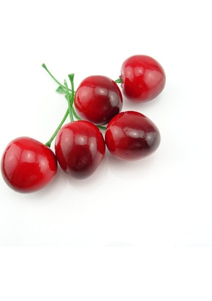 25 Adet Simülasyon Küçük Kırmızı Siyah Kiraz Yapay Meyve Moda (Yurt Dışından) modelleri