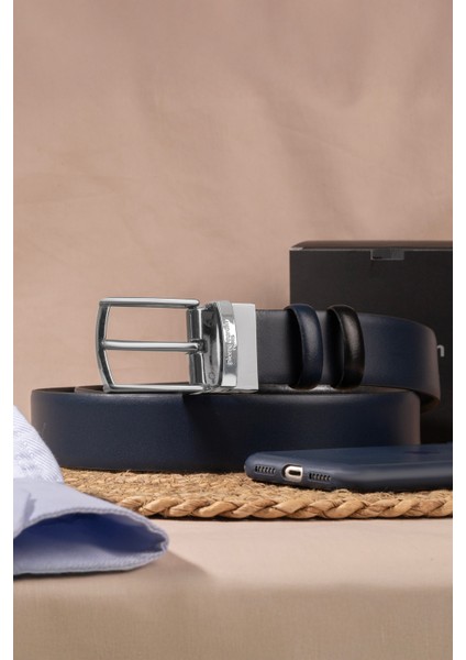 Çift Yönlü Deri Kemer & Cüzdan Ikili Set PCCİFT01SL-1135A2C