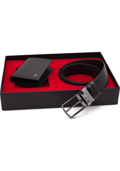 Çift Yönlü Deri Kemer & Cüzdan Ikili Set PCCİFT04SK-1335A2C