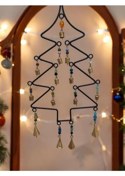 Renkli Metal Yılbaşı Ağacı Çan Süsleri, Parti Dekoru, Neşeli ve Şık Tasarım