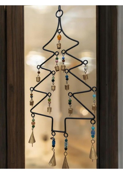 Renkli Metal Yılbaşı Ağacı Çan Süsleri, Parti Dekoru, Neşeli ve Şık Tasarım