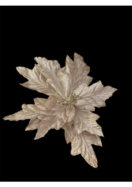 Kadife Dokulu Ithal Yapay Ponsetya 25 Cm, Şık ve Doğal Görünümlü Dekoratif Çiçek modelleri