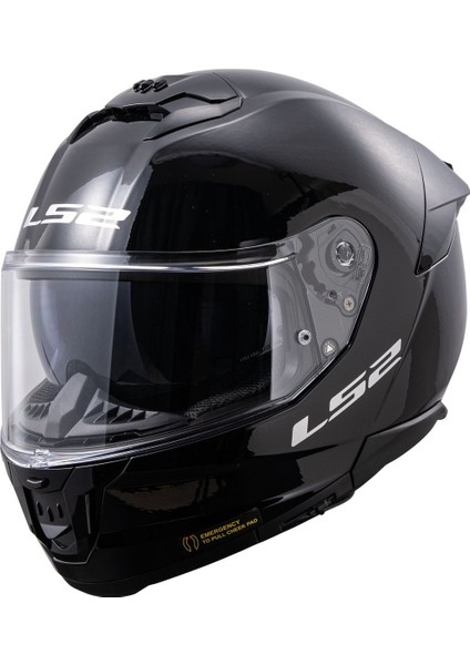 Stream 2 Parlak Siyah Full Face Motosiklet Kaskı