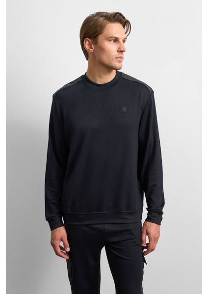 Siyah Regular Fit Bisiklet Yaka Sweatshirt modelleri