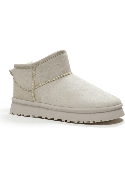 Kadın Bej Alçak Tabanlı Kürklü Kısa Bot fırsatları