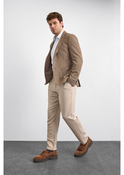 Camel Mono Yaka Ceket