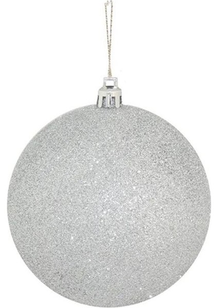 Parlak Gümüş Yılbaşı Topu, 15 Cm, Simli Çam Ağacı Süsü fiyatları
