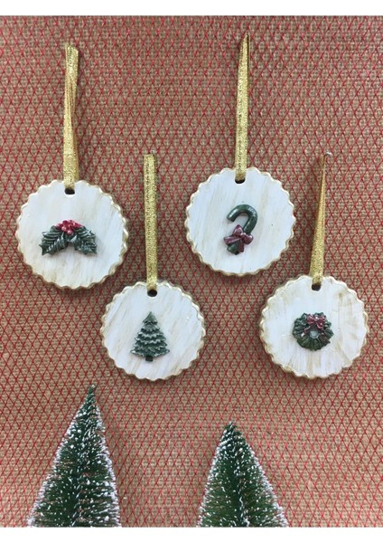 4'lü Yuvarlak Yılbaşı Süsü Pembe, Şık ve Parlak Dekoratif Süsler