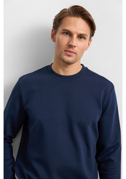 Lacivert Regular Fit Bisiklet Yaka Sweatshirt fiyatları