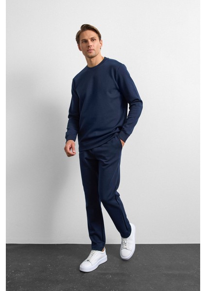 Lacivert Regular Fit Bisiklet Yaka Sweatshirt modelleri