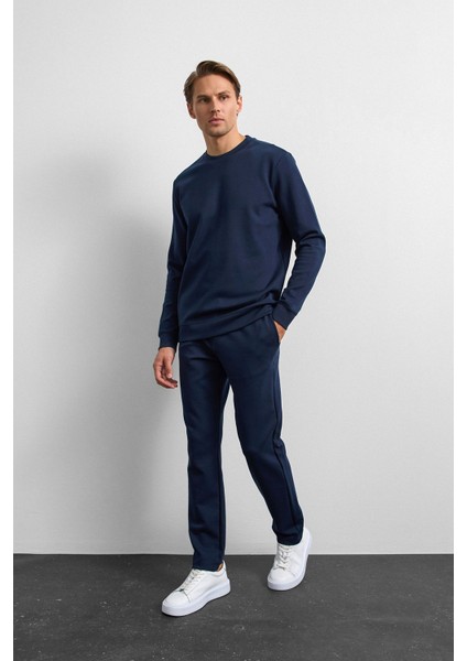 Lacivert Regular Fit Bisiklet Yaka Sweatshirt fırsatları