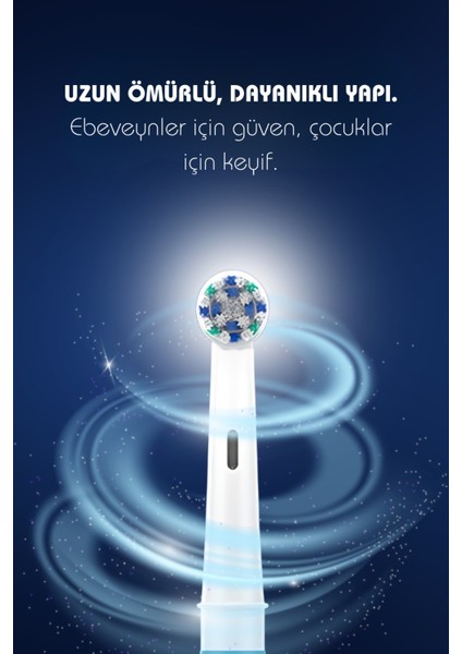 Çocuk Pilli Diş Fırçası Sticker Setli, Yumuşak Uçlu, Ipx7 Su Geçirmez