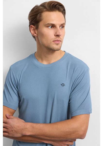 Mavi Regular Fit Bisiklet Yaka Tişört