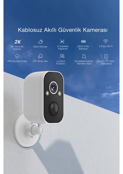 Kablosuz Güvenlik Kamerası 1080P Full Hd – Wifi, Gece Görüş, Iki Yönlü Ses, IP65