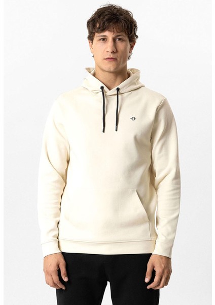 Bej Regular Fit Pamuklu Kapüşonlu Sweatshirt