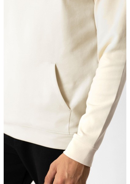 Bej Regular Fit Pamuklu Kapüşonlu Sweatshirt modelleri