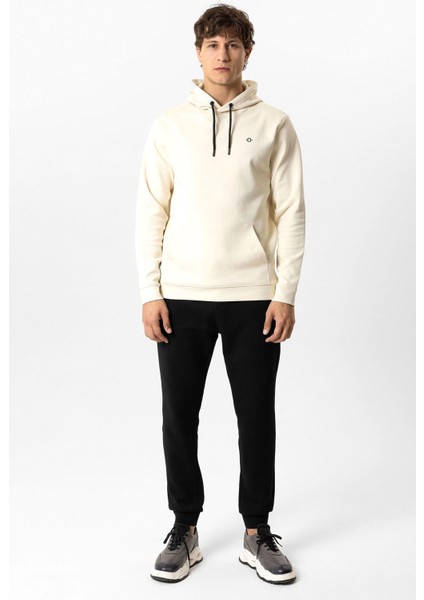 Bej Regular Fit Pamuklu Kapüşonlu Sweatshirt indirimleri