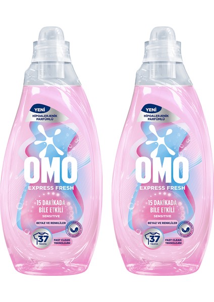 Express Fresh Sensitive Beyaz ve Renkliler Sıvı Çamaşır Deterjanı 1480ML X2