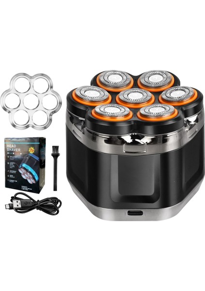 Dijital Ekranlı, Yıkanabilir Erkek Tıraş Makinesi, Manyetik Yedi Bıçaklı Başlık, Elektrikli Süper Temiz Sakal Tıraş Makinesi (Yurt Dışından)