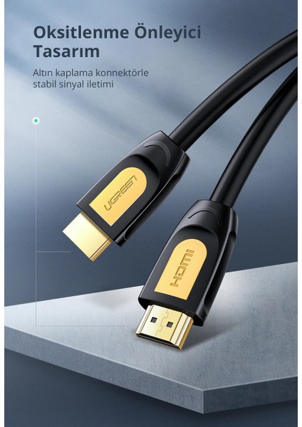 4K HDMI Kablo, 1 m, Siyah, 10115