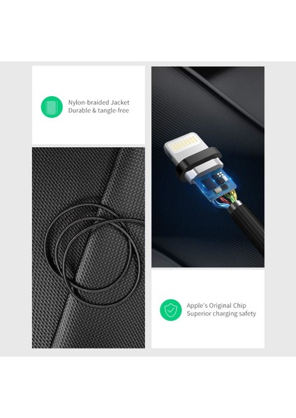 Lightning - USB-A Örgülü MFi Sertifikalı İphone Hızlı Şarj Kablosu, 2 m, Gümüş, 60163 indirimleri