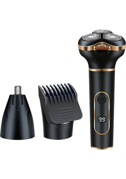 Elektrikli Tıraş Makinesi, Çok Işlevli 3'ü 1 Arada LCD Dijital Ekranlı Erkek USB Şarj Edilebilir Tıraş Makinesi Seti (Yurt Dışından)