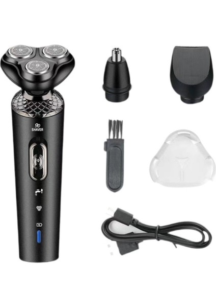Elektrikli Tıraş Makinesi, 3'ü 1 Arada Erkek Tıraş Makinesi, Üç Bıçaklı Tıraş Makinesi, Sakal Düzeltici, Burun Kılı Düzeltici + Favori Düzeltici + Üç Yedek Bıçak (Yurt Dışından)