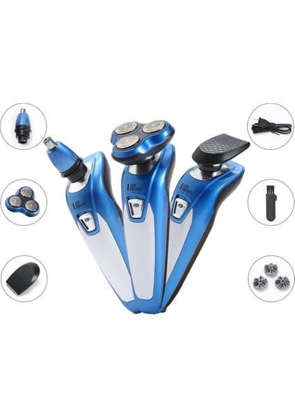 3'ü 1 Arada Şarj Edilebilir Sakal Tıraş Makinesi, Yıkanabilir Elektrikli Tıraş Makinesi, Burun Kılı Düzeltici (Yurt Dışından)