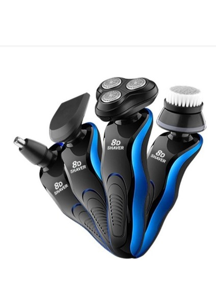 8d Şarj Edilebilir Tamamen Yıkanabilir Çevirmeli Elektrikli Çok Fonksiyonlu Tıraş Makinesi (Yurt Dışından)