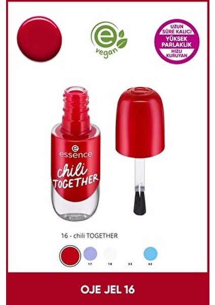 Nail Chili Together Oje 16 Parlak Kırmızı Renkli 16 ml Özel Formül modelleri