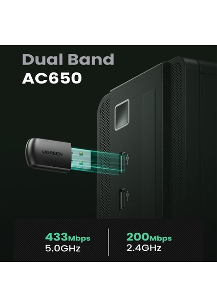 AC650 2.4 ve 5GHz Dual Band USB WiFi Ağ Adaptörü, 20204 fiyatları
