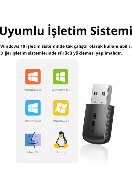AC650 2.4 ve 5GHz Dual Band USB WiFi Ağ Adaptörü, 20204 fırsatları