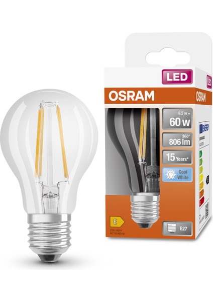 LED Flament 6W 4000K 806LM E27 Duy Kırık Beyaz Işık Ampul