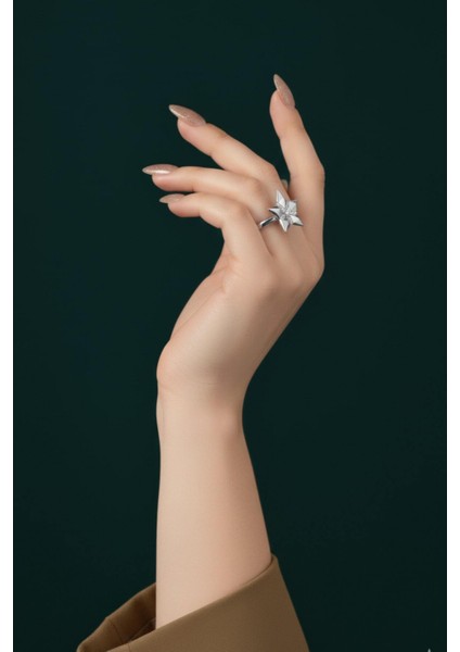 Gold Gümüş Taşlı Ayarlanabilir Kadın Yüzük Ktp-Yldz-Yzk-Gms modelleri