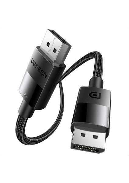 8K 60Hz Displayport - Displayport 1.4 Örgülü Kablo 2 Metre, Siyah, 80392