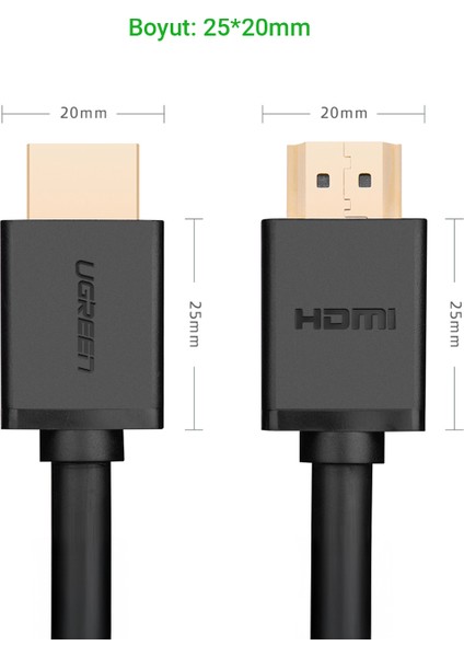 4K Yüksek Hızlı 2.0 HDMI Kablo, 2 Metre, Siyah, 10107