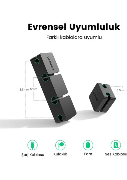 3+1 Kanallı Silikon Kablo Düzenleyici Organizatör, 70585